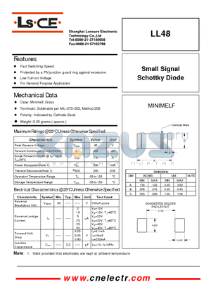 LL48 datasheet - small signal schottky diode