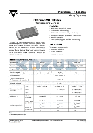 PTS060302B100R1K00P100 datasheet - Platinum SMD Flat Chip Temperature Sensor