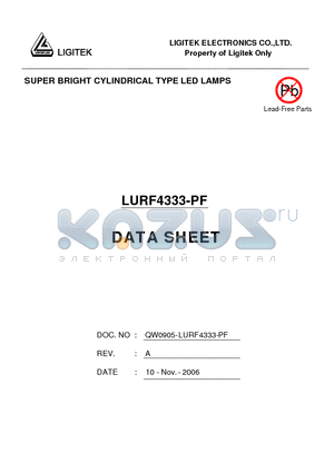 LURF4333-PF datasheet - SUPER BRIGHT CYLINDRICAL TYPE LED LAMPS
