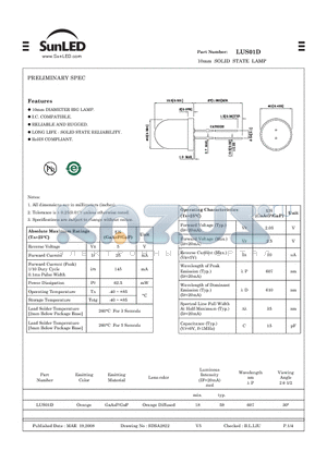 LUS01D datasheet - 10mm SOLID STATE LAMP