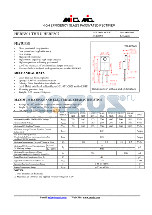 HERF805 datasheet - HIGH EFFICIENCY GLASS PASSIVATED RECTIFIER