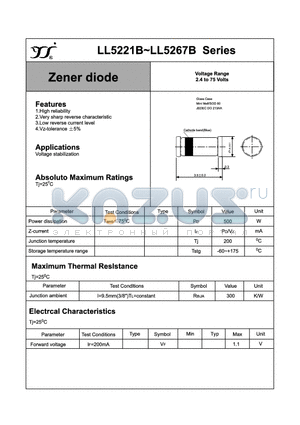 LL5229B datasheet - Zener diode