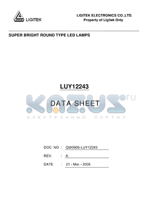 LUY12243 datasheet - SUPER BRIGHT ROUND TYPE LED LAMPS