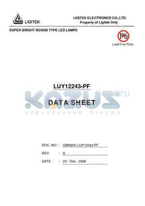 LUY12243-PF datasheet - SUPER BRIGHT ROUND TYPE LED LAMPS