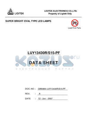 LUY13430R-S15-PF datasheet - SUPER BRIGHT OVAL TYPE LED LAMPS