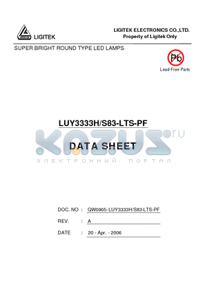 LUY3333H-S83-LTS-PF datasheet - SUPER BRIGHT ROUND TYPE LED LAMPS
