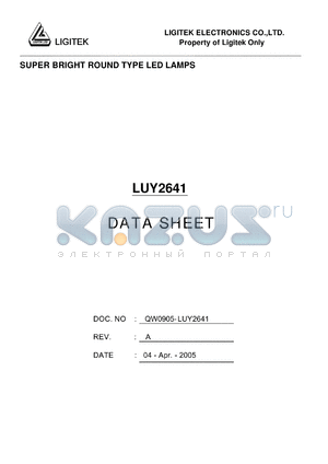 LUY2641 datasheet - SUPER BRIGHT ROUND TYPE LED LAMPS