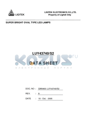 LUY43740-S2 datasheet - SUPER BRIGHT OVAL TYPE LED LAMPS