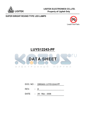 LUYS12243-PF datasheet - SUPER BRIGHT ROUND TYPE LED LAMPS