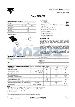 IRFIZ14G datasheet - Power MOSFET