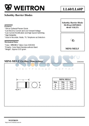 LL60P datasheet - Schottky Barrier Diodes