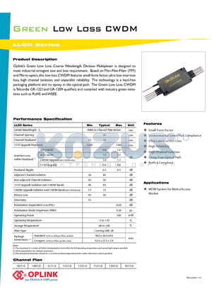 LLCC20000S datasheet - Low Loss CWDM