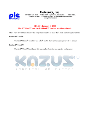 LV1145BV-70.0M datasheet - 6 Pad Leadless Surface Mount Oscillator