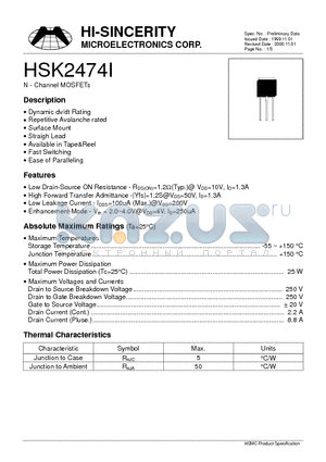 HSK2474I datasheet - N-Channel MOSFETs