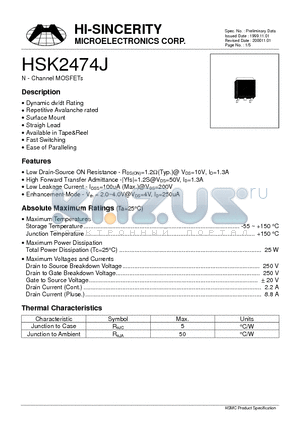 HSK2474J datasheet - N-Channel MOSFETs