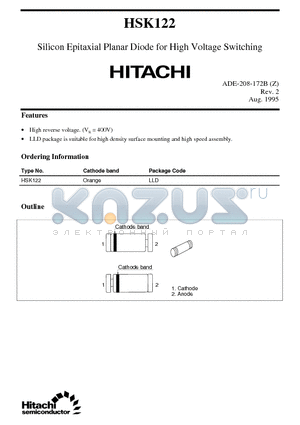 HSK122 datasheet - Silicon Epitaxial Planar Diode for High Voltage Switching