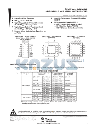 LV164A datasheet - 8-BIT PARALLEL-OUT SERIAL SHIFT REGISTERS