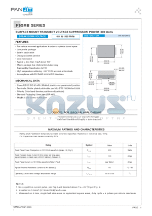 P6SMB550 datasheet - SURFACE MOUNT TRANSIENT VOLTAGE SUPPRESSOR POWER