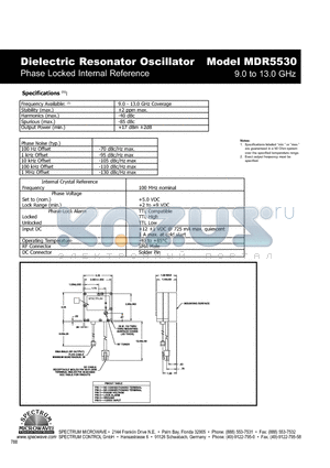 MDR5530 datasheet - Dielectric Resonator Oscillator