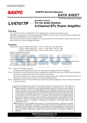 LV47017P_12 datasheet - 4-Channel BTL Power Amplifier