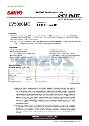 LV5026MC datasheet - LED Driver IC
