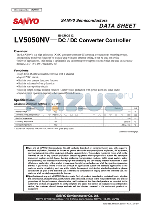LV5050NV datasheet - Bi-CMOS IC DC / DC Converter Controller