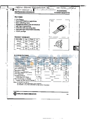 IRFP252 datasheet - N-Channel Power Mosfets