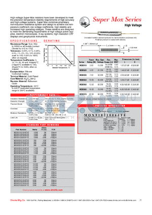 MOX91025004FVE datasheet - High Voltage