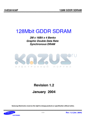 K4D261638F datasheet - 128Mbit GDDR SDRAM