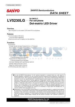 LV5230LG datasheet - Dot-matrix LED Driver