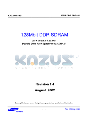 K4D28163HD datasheet - 128Mbit DDR SDRAM