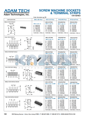 HSMC-1-XX-1-GT-SMT datasheet - SCREW MACHINE SOCKETS & TERMINAL STRIPS