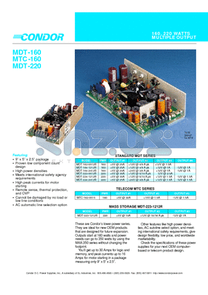 MDT-164-2412R datasheet - 160, 220 WATTS MULTIPLE OUTPUT