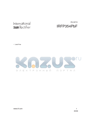 IRFP354PBF datasheet - HEXFET^PowerMOSFET