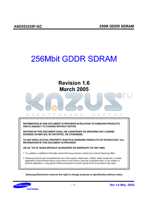 K4D553235F-GC datasheet - 256M GDDR SDRAM
