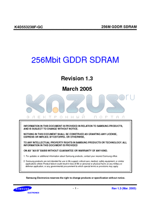 K4D553238F-GC datasheet - 256Mbit GDDR SDRAM