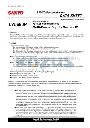 LV5680P datasheet - For Car Audio Systems Multi-Power Supply System IC