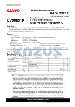 LV56831P_12 datasheet - For Car Audio Systems Multi Voltage Regulator IC