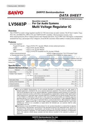 LV5683P datasheet - For Car Audio Systems Multi Voltage Regulator IC