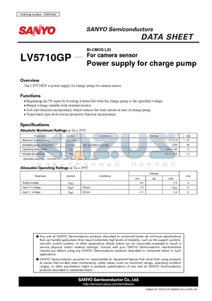 LV5710GP datasheet - For camera sensor Power supply for charge pump