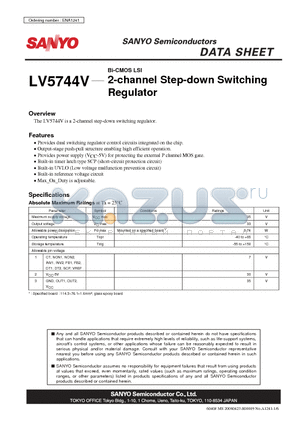 LV5744V datasheet - Bi-CMOS LSI 2-channel Step-down Switching Regulator