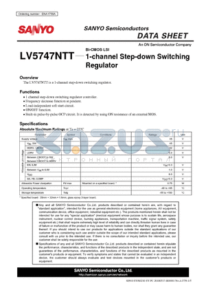 LV5747NTT datasheet - 1-channel Step-down Switching Regulator