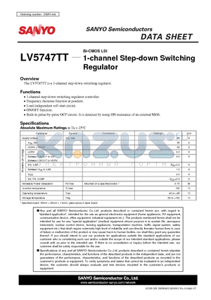 LV5747TT datasheet - 1-channel Step-down Switching Regulator