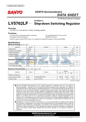 LV5762LF datasheet - Step-down Switching Regulator