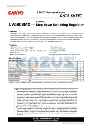 LV5808MX datasheet - Bi-CMOS IC Step-down Switching Regulator