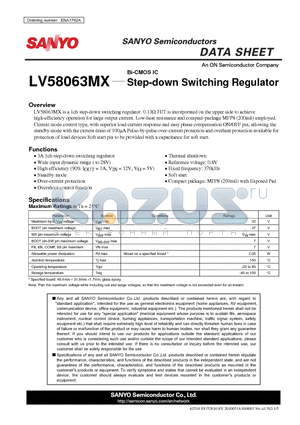 LV58063MX datasheet - Step-down Switching Regulator
