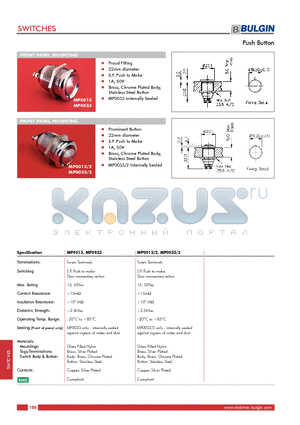 MP0033 datasheet - Push Button