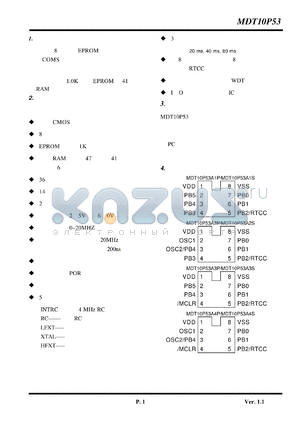 MDT10P53 datasheet - MDT10P53