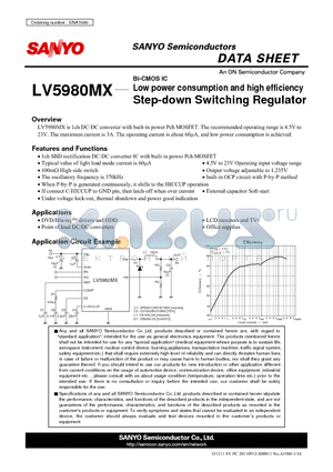 LV5980MX datasheet - Low power consumption and high efficiency Step-down Switching Regulator