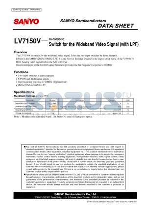 LV7150V datasheet - Switch for the Wideband Video Signal (with LPF)